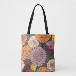Mooie kleurrijke pastel bloemkunst tote bag