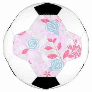 Mooie kleurrijke pastel bloempatroon voetbal