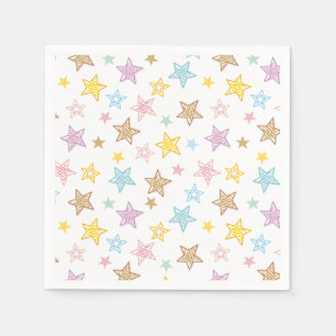 Mooie Kleurrijke Pastel Sterren Patroon Servet