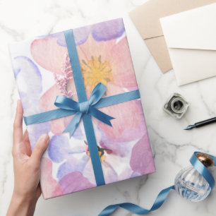 Mooie Kleurrijke Pastel Waterverf Bloemen Cadeaupapier