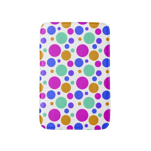 Mooie kleurrijke poka Dots Pattern Badmat (Voorkant Verticaal)