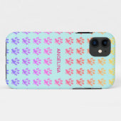 Mooie kleurrijke poten op lichtblauw Case-Mate iPhone case (Achterkant (horizontaal))