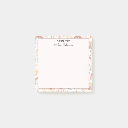 Mooie Kleurrijke Regenbogen en Madeliefjes Bloemen Post-it® Notes (Voorkant)