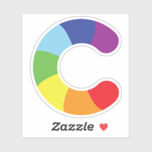 Mooie Kleurrijke Regenboog Alfabet C Sticker