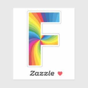 Mooie Kleurrijke Regenboog Alfabet F Sticker