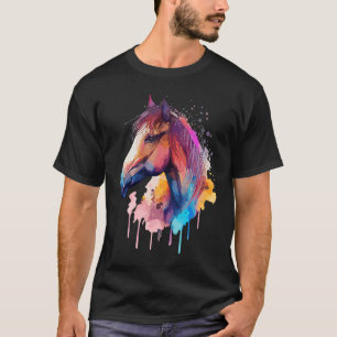 Mooie Kleurrijke Regenboogkleurige Paard voor Paar T-shirt