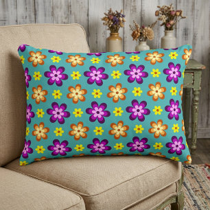 Mooie Kleurrijke Retro Bloemen Accent Kussen