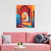 Mooie, kleurrijke Rode Medina Marokko Marrakech Canvas Afdruk (Insitu (Woonkamer))