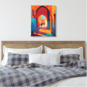 Mooie, kleurrijke Rode Medina Marokko Marrakech Canvas Afdruk (Insitu (Slaapkamer))