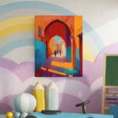 Mooie, kleurrijke Rode Medina Marokko Marrakech Canvas Afdruk