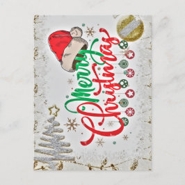 Mooie kleurrijke rode vrolijke kerst nieuwjaar briefkaart