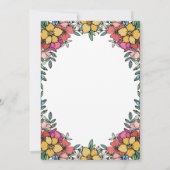 Mooie Kleurrijke Roze Bloemen Proefavondmaal Kaart (Achterkant)