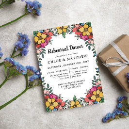 Mooie Kleurrijke Roze Bloemen Proefavondmaal Kaart