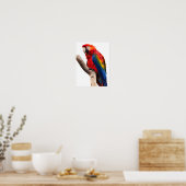 Mooie, kleurrijke Scarlet Macaw Parrot Bird Poster (Keuken)