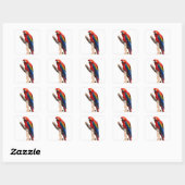 Mooie, kleurrijke Scarlet Macaw Parrot Bird Vierkante Sticker (Vel)