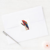 Mooie, kleurrijke Scarlet Macaw Parrot Bird Vierkante Sticker (Envelop)