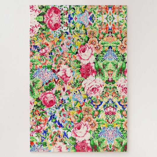 Mooie kleurrijke schilderijrozen legpuzzel (Verticaal)