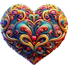 Mooie kleurrijke scroll hart Valentijn Feestdagenkaart