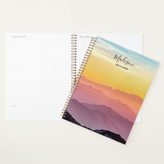 Mooie kleurrijke Sky Mountains gepersonaliseerd Planner (Display)
