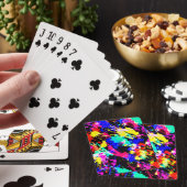 Mooie kleurrijke spattenverf pokerkaarten (Insitu)