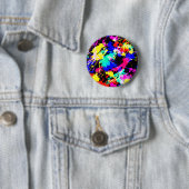 Mooie kleurrijke spattenverf ronde button 5,7 cm (In situ)