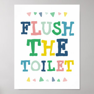 Mooie Kleurrijke Spoel het Toilet Leuke Kinderen B Poster