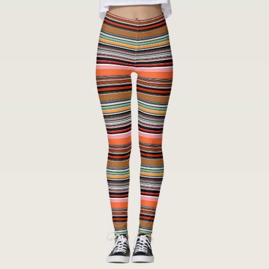 Mooie kleurrijke strepen leggings (Voorkant)