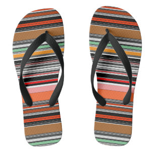Mooie kleurrijke strepen teenslippers