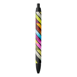 Mooie kleurrijke strepen zwarte inkt pen
