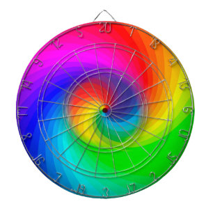 Mooie Kleurrijke Tie Dye Regenboog Draaikolk Kunst Dartbord