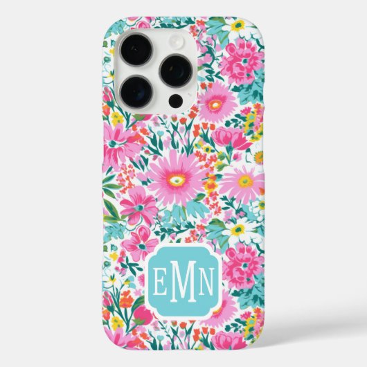 Mooie Kleurrijke Tuin Met Monogram Case-Mate iPhone Case (Achterkant)