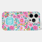 Mooie Kleurrijke Tuin Met Monogram Case-Mate iPhone Case (Achterkant (horizontaal))