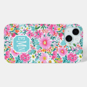 Mooie Kleurrijke Tuin Met Monogram Case-Mate iPhone Case (Achterkant (horizontaal))