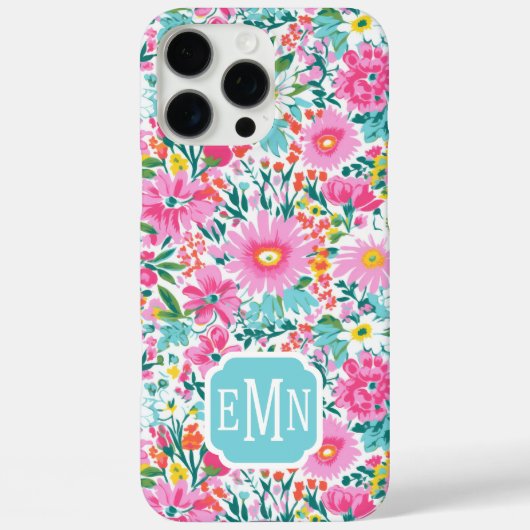 Mooie Kleurrijke Tuin Met Monogram Case-Mate iPhone Case (Achterkant)
