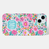 Mooie Kleurrijke Tuin Met Monogram Case-Mate iPhone Case (Achterkant (horizontaal))