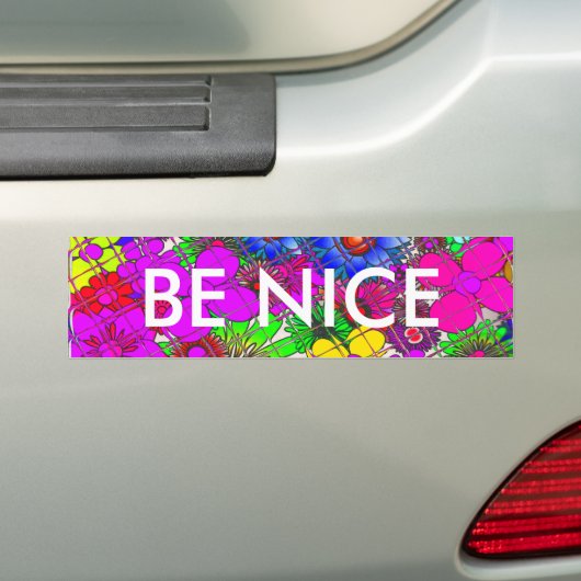 Mooie kleurrijke verbazingwekkende bloemmotief ont bumpersticker (Op auto)
