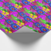 Mooie kleurrijke verbazingwekkende bloemmotief ont cadeaupapier (Hoek)