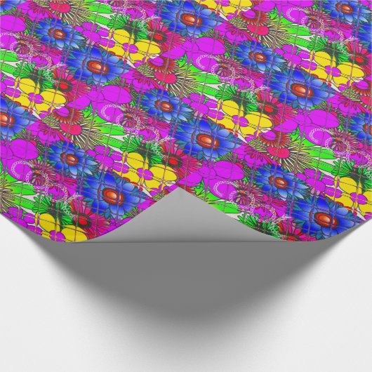 Mooie kleurrijke verbazingwekkende bloemmotief ont cadeaupapier (Hoek)