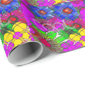 Mooie kleurrijke verbazingwekkende bloemmotief ont cadeaupapier (Rol Hoek)