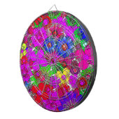 Mooie kleurrijke verbazingwekkende bloemmotief ont dartbord (Voorkant Rechts)