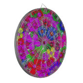 Mooie kleurrijke verbazingwekkende bloemmotief ont dartbord (Voorkant Links)