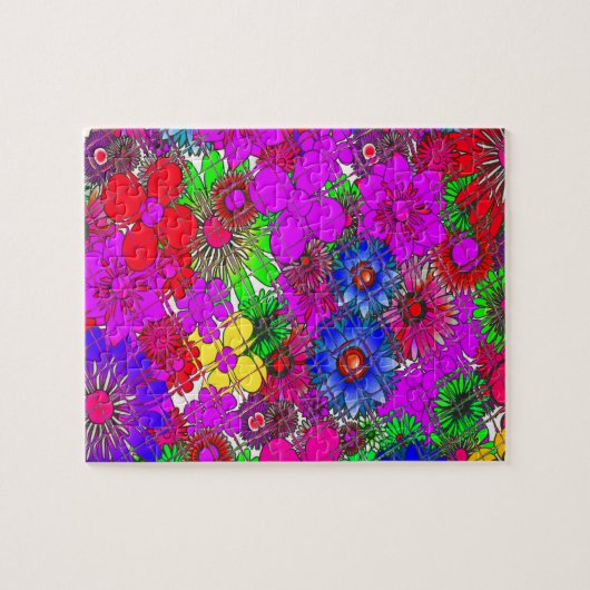 Mooie kleurrijke verbazingwekkende bloemmotief ont legpuzzel (Horizontaal)