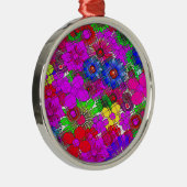 Mooie kleurrijke verbazingwekkende bloemmotief ont metalen ornament (Rechts)