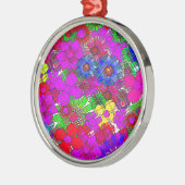 Mooie kleurrijke verbazingwekkende bloemmotief ont metalen ornament (Links)