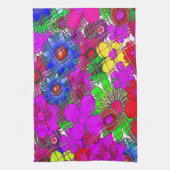 Mooie kleurrijke verbazingwekkende bloemmotief ont theedoek (Verticaal)