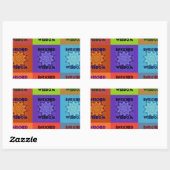 Mooie Kleurrijke verbazingwekkende Verrijkte Wijsh Rechthoekige Sticker (Vel)