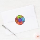 Mooie Kleurrijke verbazingwekkende Verrijkte Wijsh Ronde Sticker (Envelop)