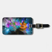 Mooie kleurrijke verf met kleverige verfkleppen va bagagelabel (Voorkant horizontaal)