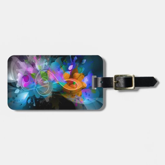 Mooie kleurrijke verf met kleverige verfkleppen va bagagelabel (Voorkant horizontaal)