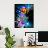 Mooie kleurrijke verf met kleverige verfkleppen va poster (Thuiskantoor)